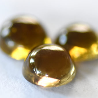 Dark Yellow Tourmaline Cabochon - 6mm - 1 Piece